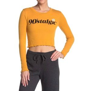 Wildfox 90’stolgic Crop Long Sleeve Top NEW